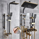 GobekUsa 8" Rainfall Shower Set with Bidet Function, Wall Mounted Hot Cold Mixer Tap