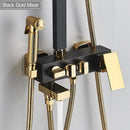 GobekUsa 8" Rainfall Shower Set with Bidet Function, Wall Mounted Hot Cold Mixer Tap