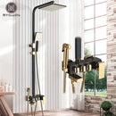 GobekUsa 8" Rainfall Shower Set with Bidet Function, Wall Mounted Hot Cold Mixer Tap