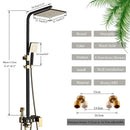 GobekUsa 8" Rainfall Shower Set with Bidet Function, Wall Mounted Hot Cold Mixer Tap