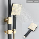 GobekUsa 8" Rainfall Shower Set with Bidet Function, Wall Mounted Hot Cold Mixer Tap