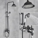 GobekUsa 8" Rainfall Shower System with Bathtub Faucet and Hand Shower