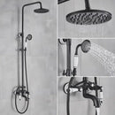 GobekUsa 8" Rainfall Shower System with Bathtub Faucet and Hand Shower