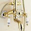 GobekUsa 8" Rainfall Shower Tub Faucet Set with Rotate Spout and Two Handles