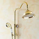 GobekUsa 8" Rainfall Shower Tub Faucet Set with Rotate Spout and Two Handles