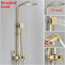 GobekUsa 8" Square Rainfall Shower Faucet Set with Handshower - Wall Mount Single Handle