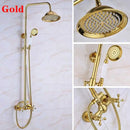 GobekUsa 8" Square Rainfall Shower Faucet Set with Handshower - Wall Mount Single Handle