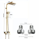 GobekUsa 8" Square Rainfall Shower Faucet Set with Handshower - Wall Mount Single Handle