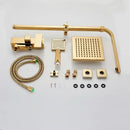 GobekUsa 8" Square Rainfall Shower Faucet Set with Handshower - Wall Mount Single Handle