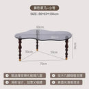 GobekUsa 80*40cm Solid Wood Peanut-Shaped Coffee Table for Living Room