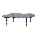 GobekUsa 80*40cm Solid Wood Peanut-Shaped Coffee Table for Living Room