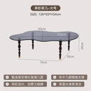 GobekUsa 80*40cm Solid Wood Peanut-Shaped Coffee Table for Living Room