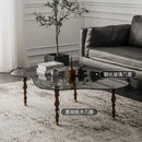 GobekUsa 80*40cm Solid Wood Peanut-Shaped Coffee Table for Living Room
