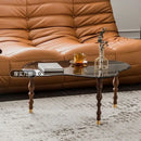 GobekUsa 80*40cm Solid Wood Peanut-Shaped Coffee Table for Living Room