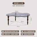 GobekUsa 80*40cm Solid Wood Peanut-Shaped Coffee Table for Living Room