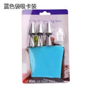 Teal 8pc silicone piping bag and nozzle set kitchen cake decorating by Decorbites