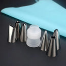 Teal 8pc silicone piping bag and nozzle set kitchen cake decorating by Decorbites