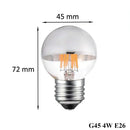 Silver mirror led filament dimmable g45 bulb set dining room 5 pack by Decorbites