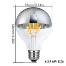 Silver mirror led filament dimmable g45 bulb set dining room 5 pack by Decorbites