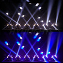 GobekUsa 8x12W RGBW 140W Dual Head LED Beam & Strobe & Laser 3-in-1 DJ Light