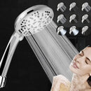 Chrome 9-function high pressure handheld shower head bathroom spray by Decorbites