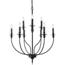 GobekUsa 9-Head Retro Industrial Chandelier Light E14 Candle Pendant Lamp
