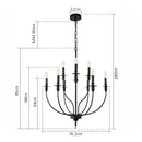 GobekUsa 9-Head Retro Industrial Chandelier with E14 Candle Lights