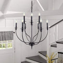 GobekUsa 9-Head Retro Industrial Chandelier with E14 Candle Lights