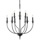 GobekUsa 9-Head Retro Industrial Chandelier with E14 Candle Lights