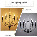GobekUsa 9-Head Retro Industrial Chandelier with E14 Candle Lights