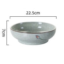 GobekUsa 9" Retro Ceramic Ramen Noodle Bowl - Japanese Style Soup Bowl for Pickled Cabbage Fish