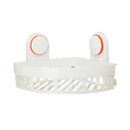 Modern white & orange abs bathroom shelf shower storage basket by Decorbites