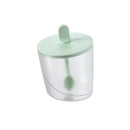 Clear green abs spice jar set with spoon kitchen storage by Decorbites