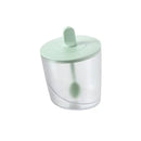 Clear green abs spice jar set with spoon kitchen storage by Decorbites
