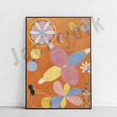 Modern pastel abstract art canvas wall print living room set of 6 by Decorbites