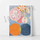 Modern pastel abstract art canvas wall print living room set of 6 by Decorbites