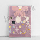 Modern pastel abstract art canvas wall print living room set of 6 by Decorbites