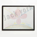 Modern pastel abstract art canvas wall print living room set of 6 by Decorbites
