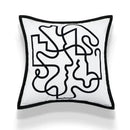 Abstract art line cushion cover white & black living room pillow by Decorbites