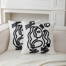 Abstract art line cushion cover white & black living room pillow by Decorbites