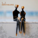 Abstract bronze couple figurine living room art lover decor by Decorbites