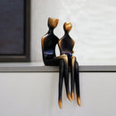Abstract bronze couple figurine living room art lover decor by Decorbites