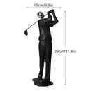 Abstract athlete statue sculpture – black & silver office decor by Decorbites