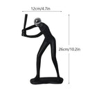 Abstract athlete statue sculpture – black & silver office decor by Decorbites