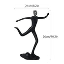 Abstract athlete statue sculpture – black & silver office decor by Decorbites