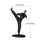Abstract athlete statue sculpture – black & silver office decor by Decorbites