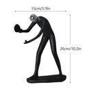 Abstract athlete statue sculpture – black & silver office decor by Decorbites
