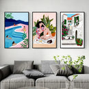 GobekUsa Abstract Beach Body Canvas Print - Home Decor