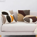 Modern abstract beige coffee brown cushion cover living room decor by Decorbites