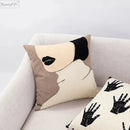 Modern abstract beige coffee brown cushion cover living room decor by Decorbites
